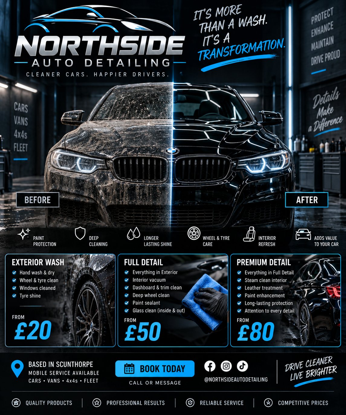 Auto detailing social media concept