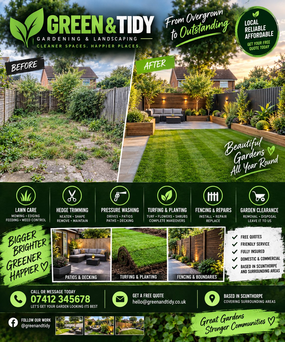 Gardening business social media concept